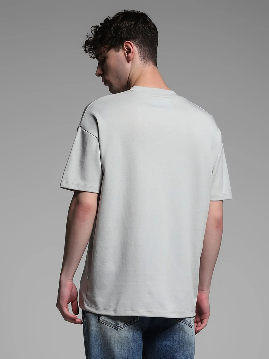 Grey Knitted Oversized T-shirt - Image 4