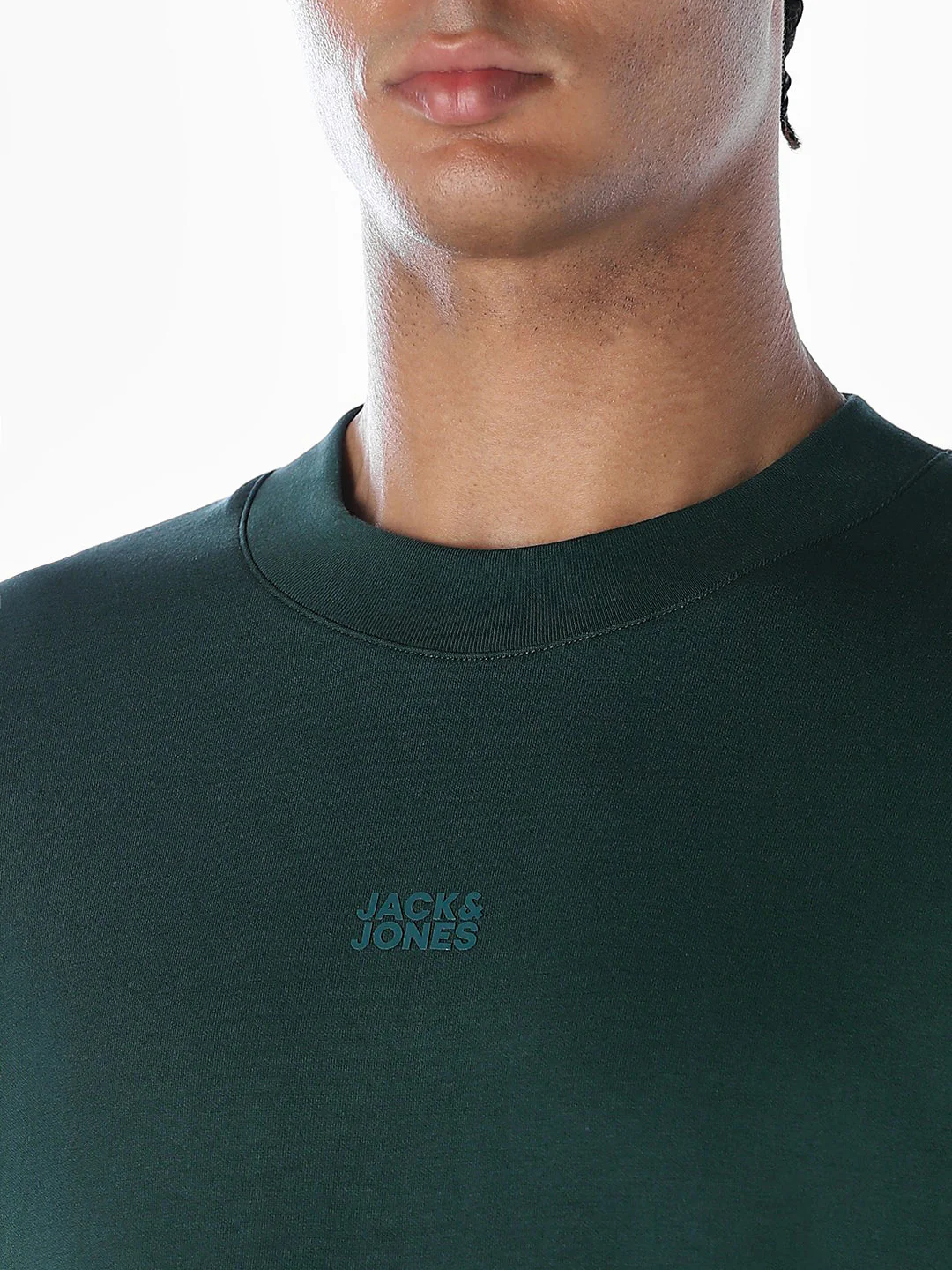 Logo Text Oversized Knit T-shirt - Dark Green - Image 5