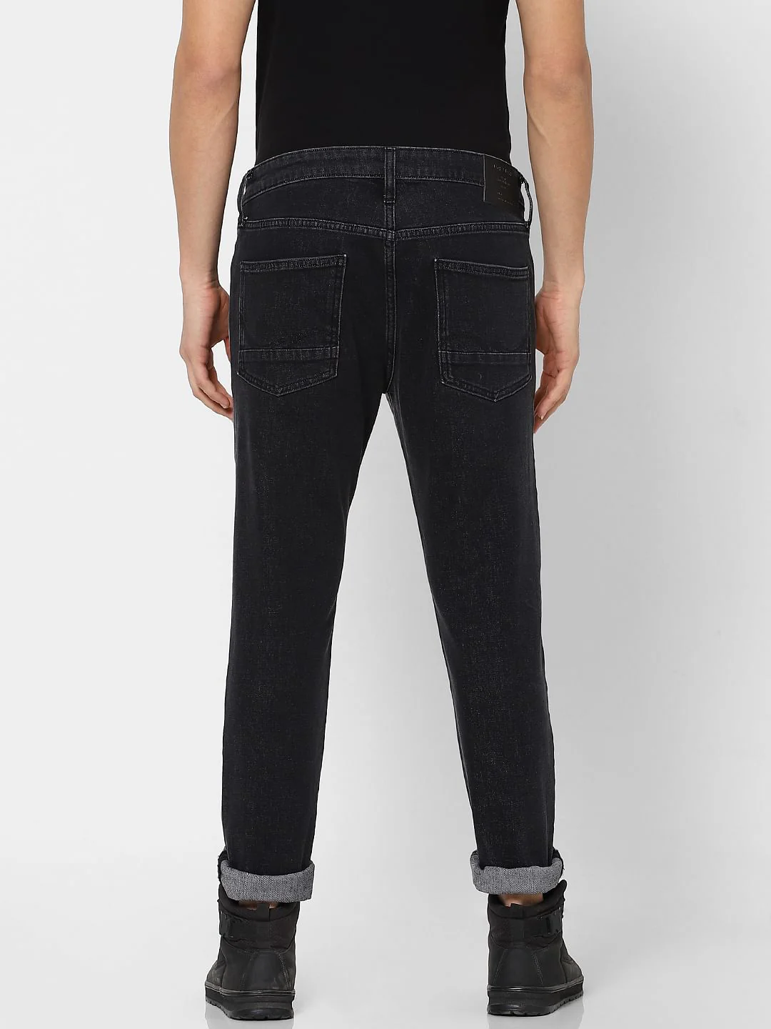 Grey Low Rise Two-Toned Skinny Jeans - Image 4