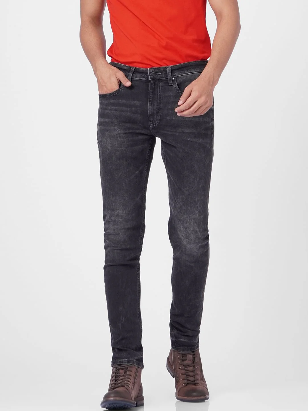 Black Low Rise Liam Skinny Jeans - Image 2