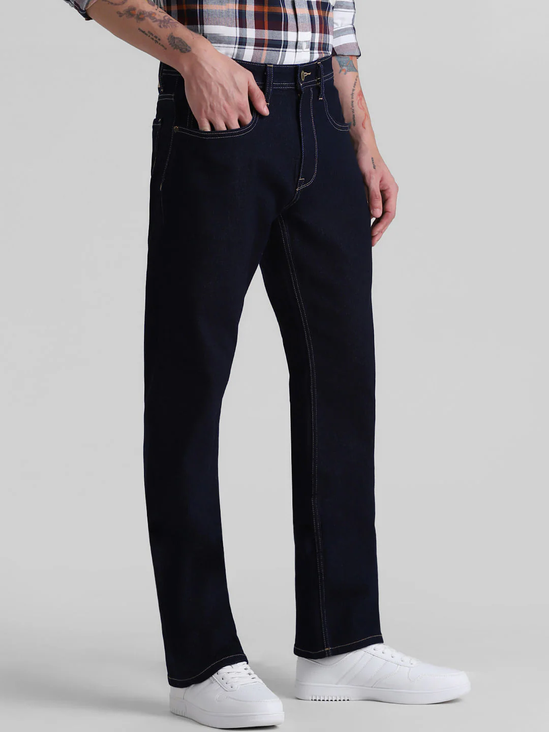 Dark Blue High Rise Bootcut Jeans - Image 2