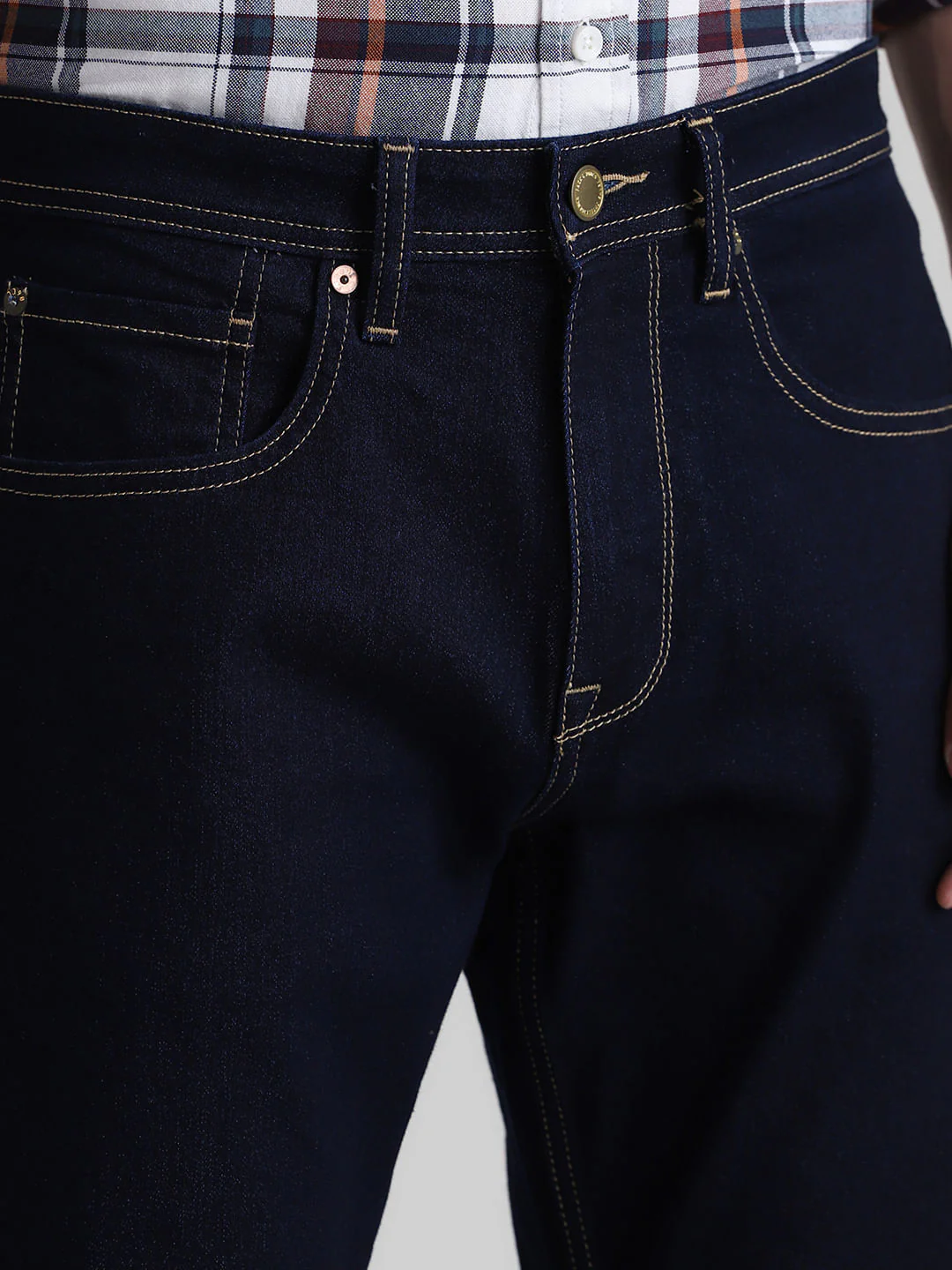 Dark Blue High Rise Bootcut Jeans - Image 4
