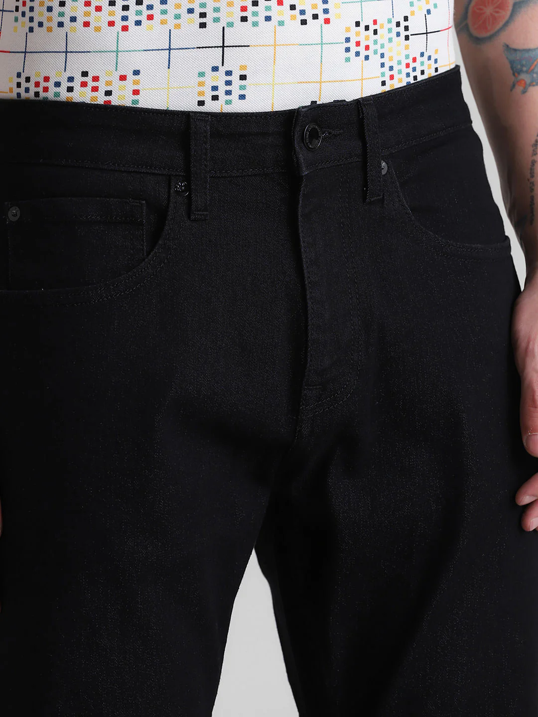 High Rise Bootcut Jeans - Black - Image 4