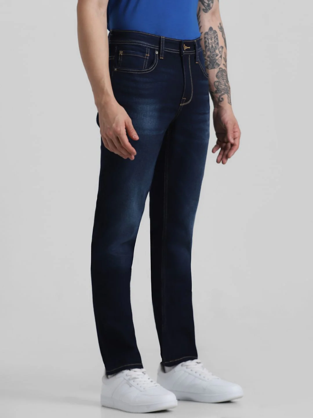 Dark Blue Low Rise Glenn Slim Fit Jeans - Image 2