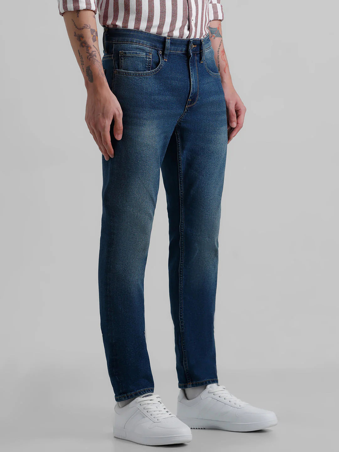 Blue Low Rise Washed Glenn Slim Jeans - Image 2