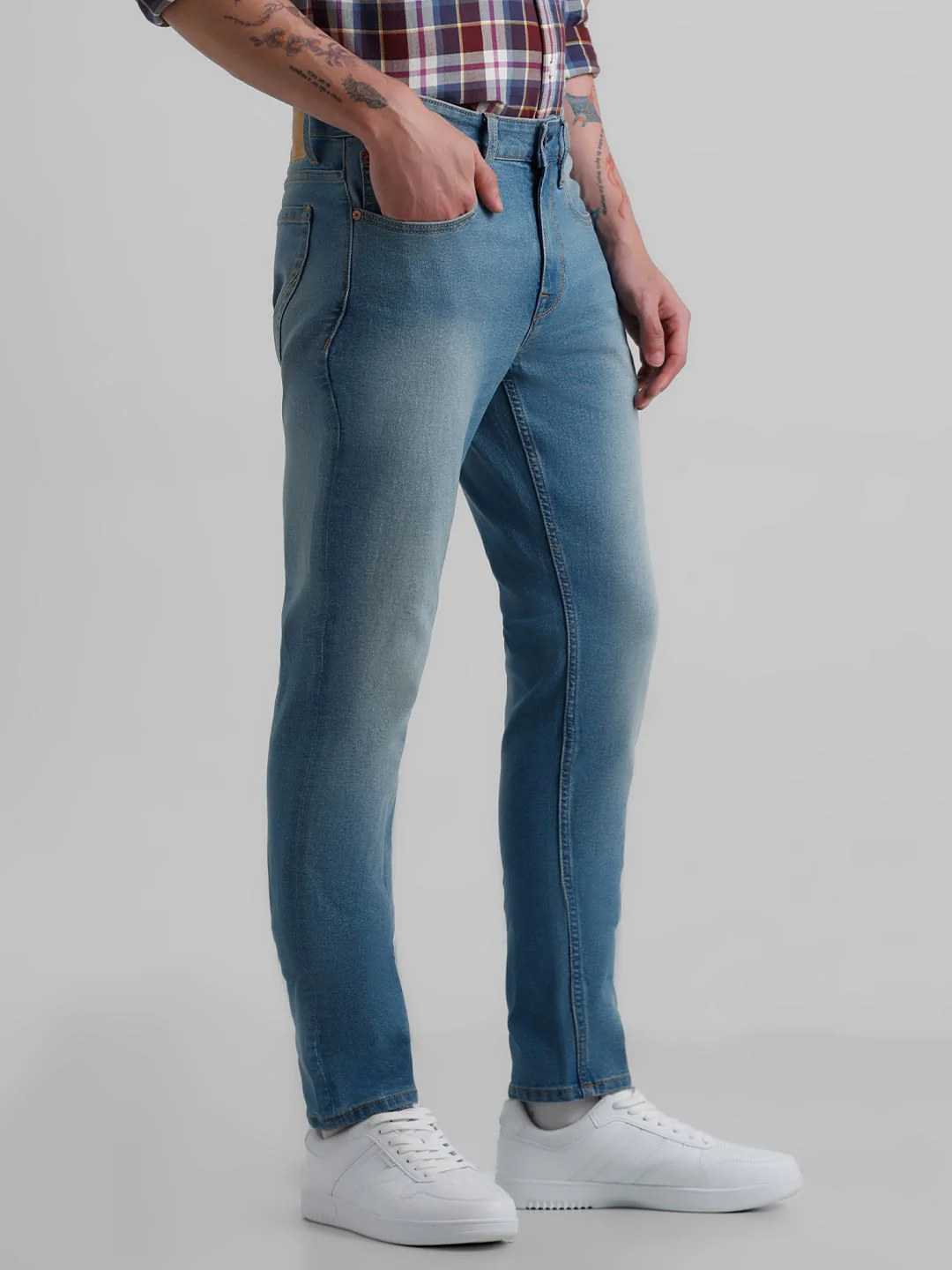 Light Blue Low Rise Washed Glenn Slim Jeans - Image 2