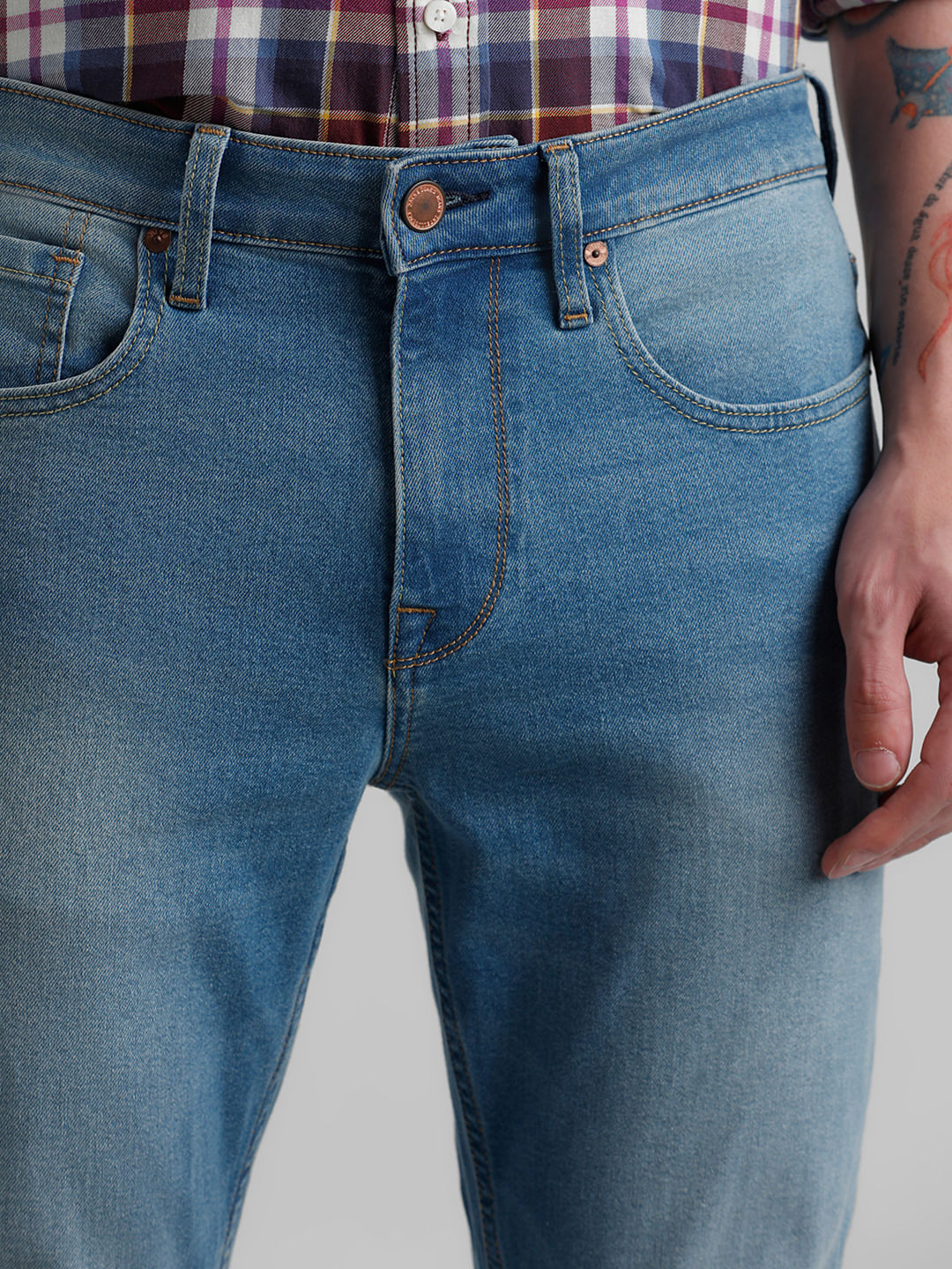 Light Blue Low Rise Washed Glenn Slim Jeans - Image 4