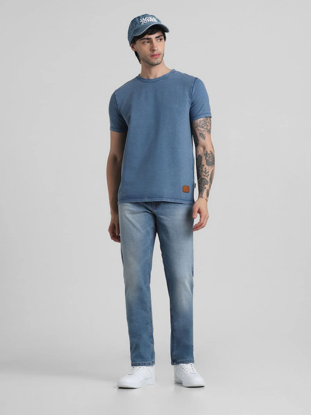 Blue Mid Rise Washed Clark Regular Fit Jeans - Image 5