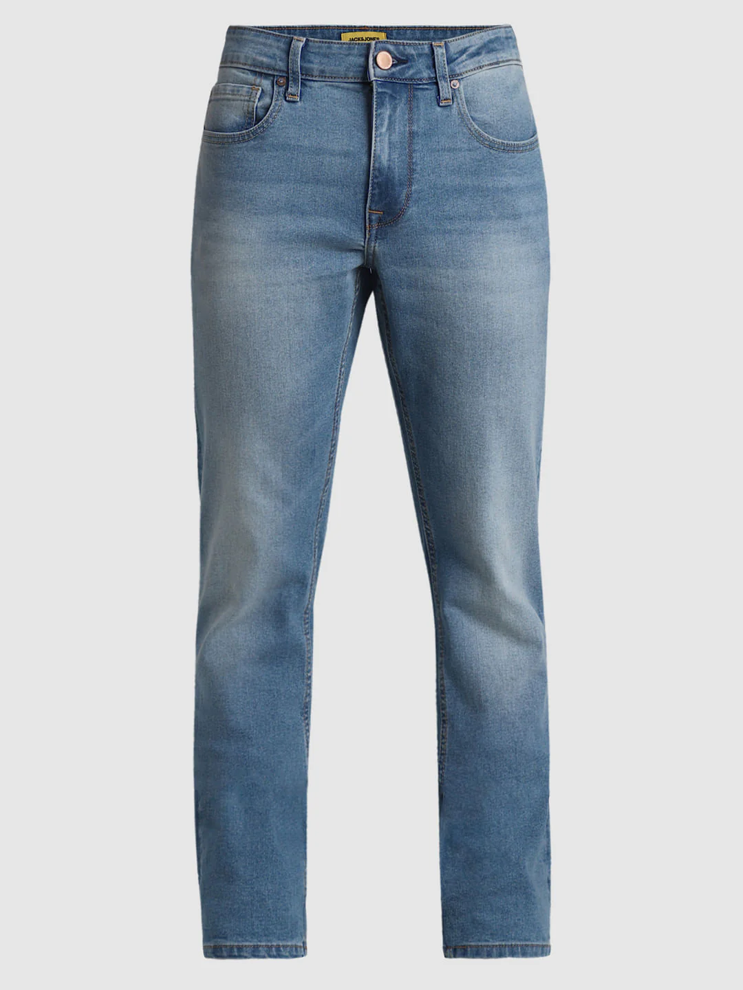 Blue Mid Rise Washed Clark Regular Fit Jeans - Image 6