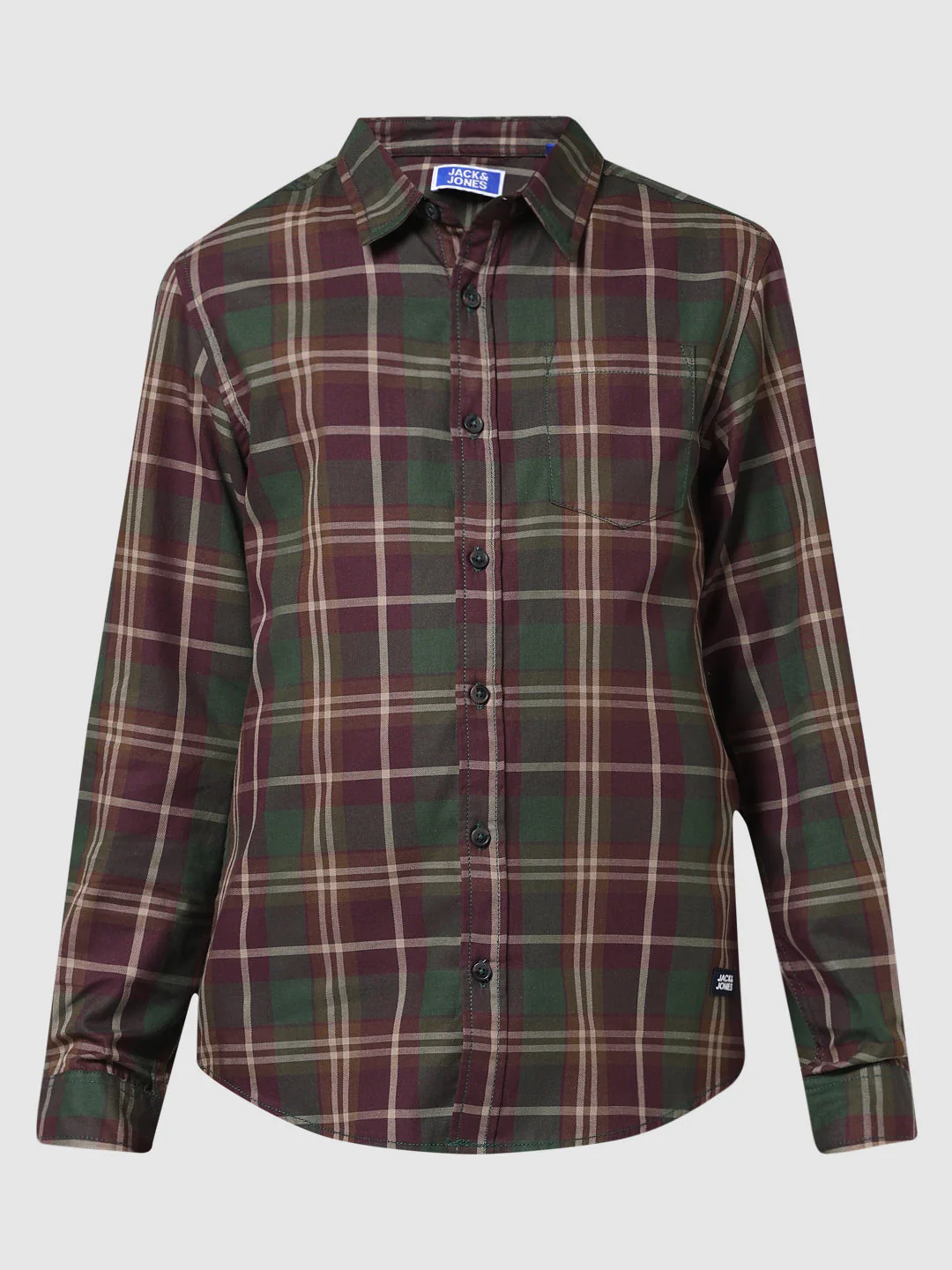 Boys Wine Check Cotton Shirt - Image 6