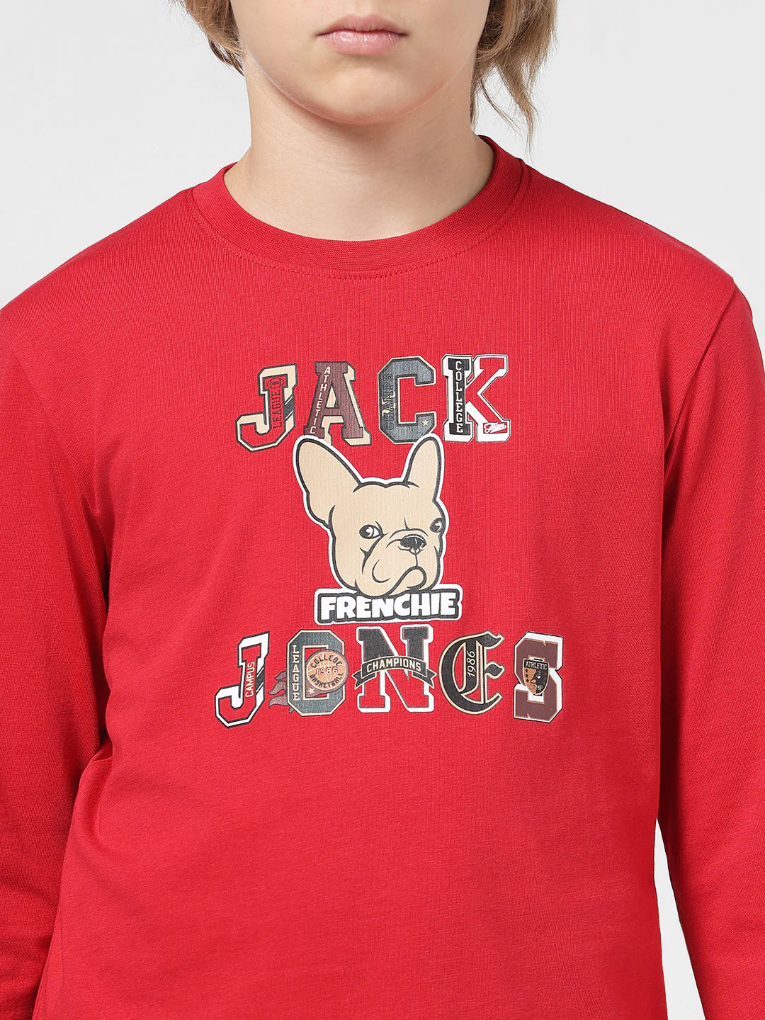 Boys Red Printed Cotton T-shirt - Image 4