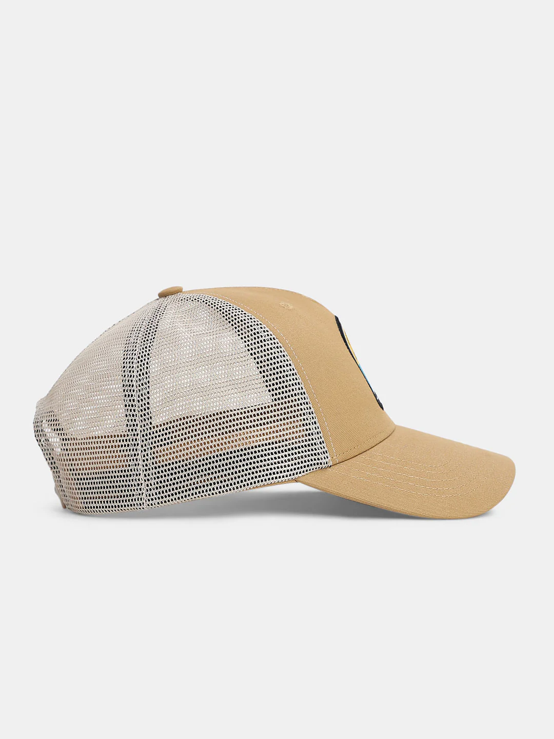 Beige Mesh Printed Baseball Cap - Image 3