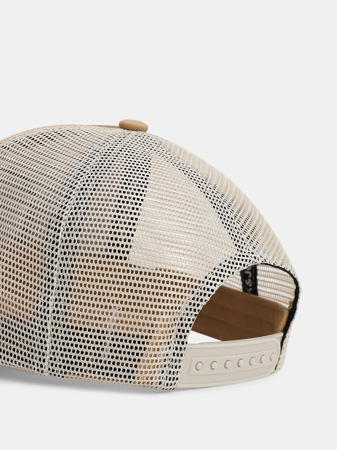 Beige Mesh Printed Baseball Cap - Image 5