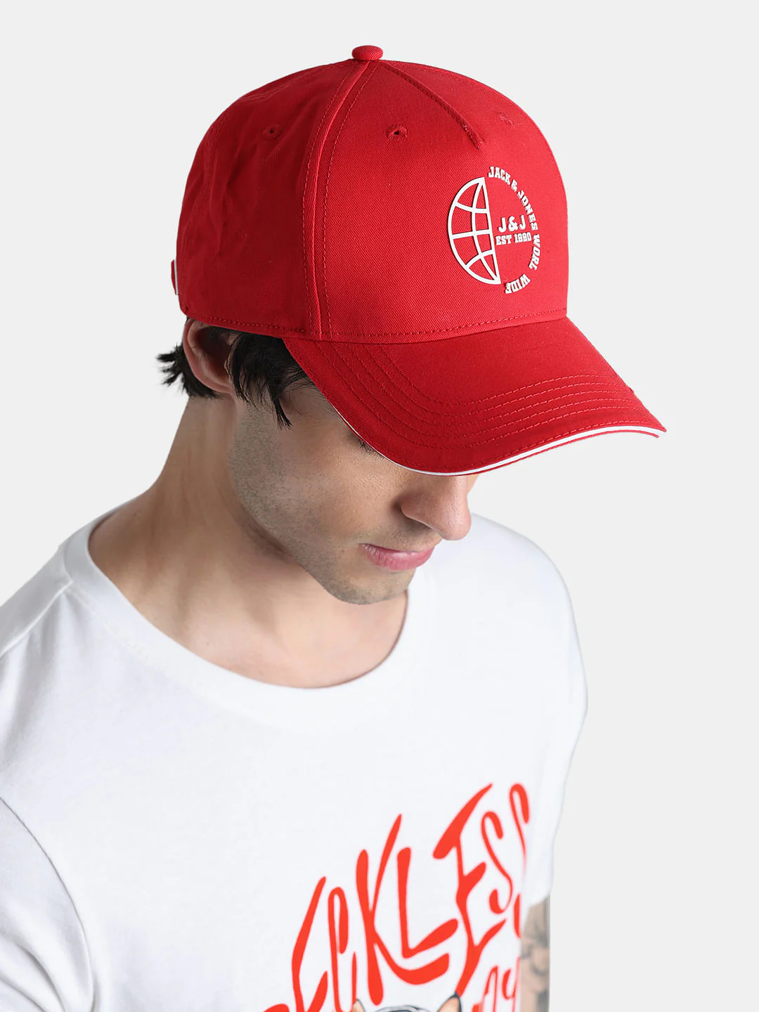 Red Logo Print Baseball Cap - Image 6