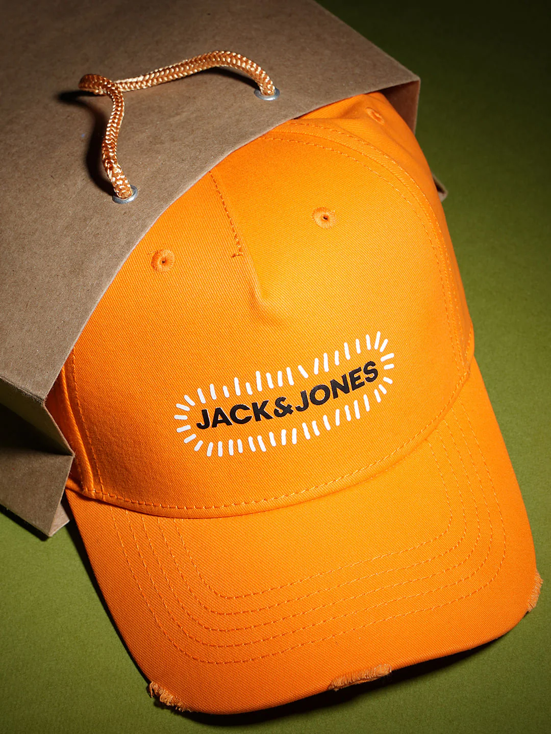 Golden Yellow Logo Print Baseball Cap