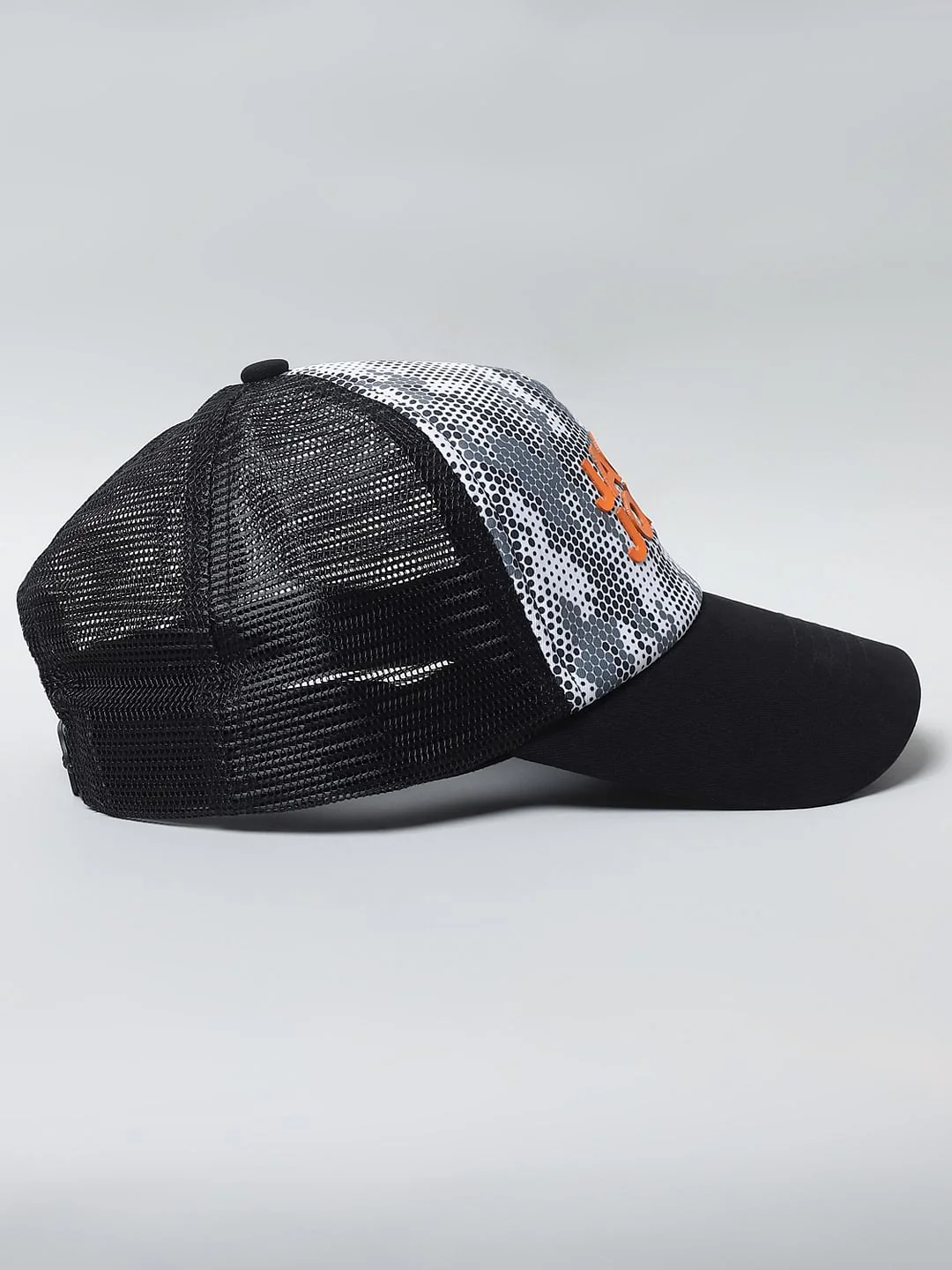 Black Camo Print Mesh Cap - Image 3