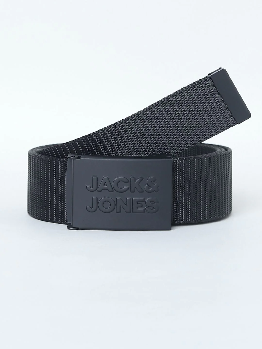 Black Logo Buckle Tape Belt - Image 2