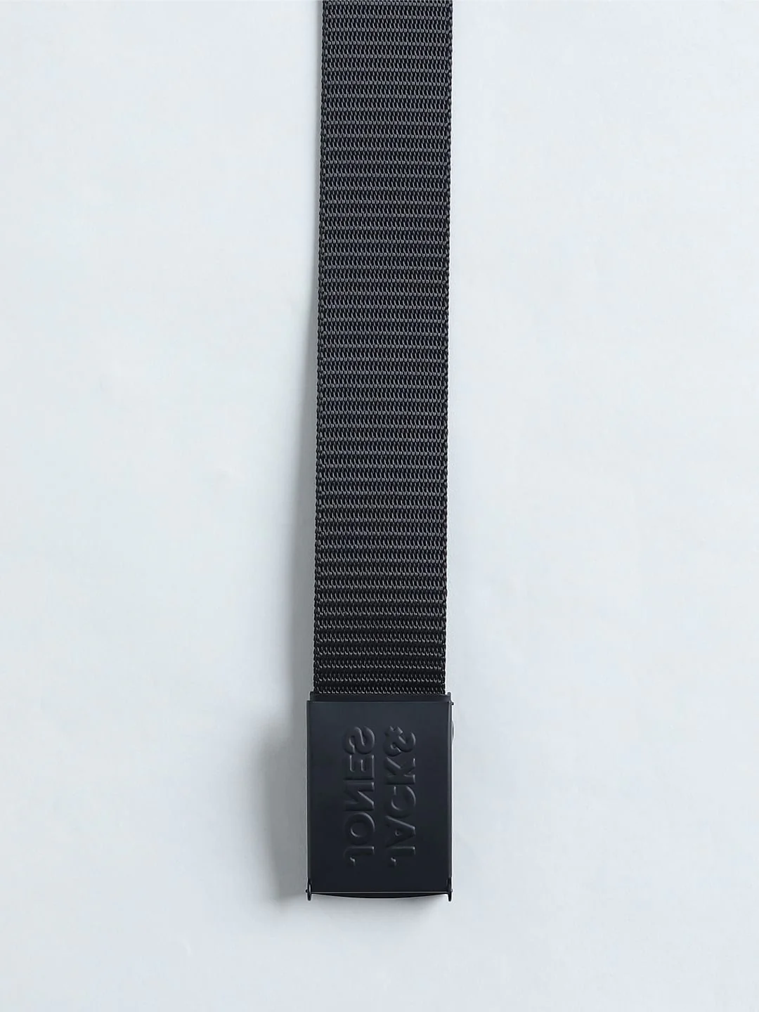 Black Logo Buckle Tape Belt - Image 4