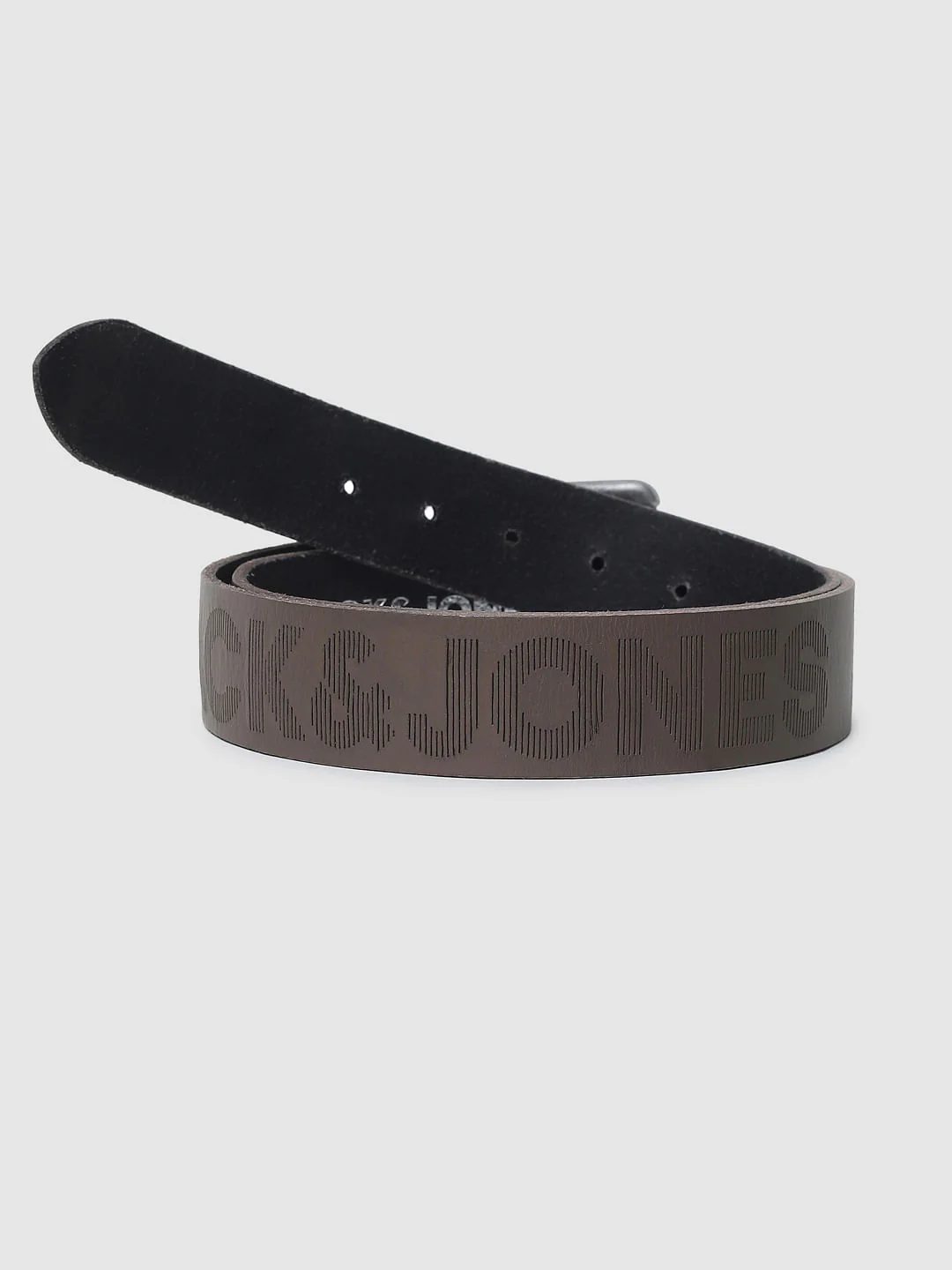 Brown Logo Print Leather Belt - Image 3