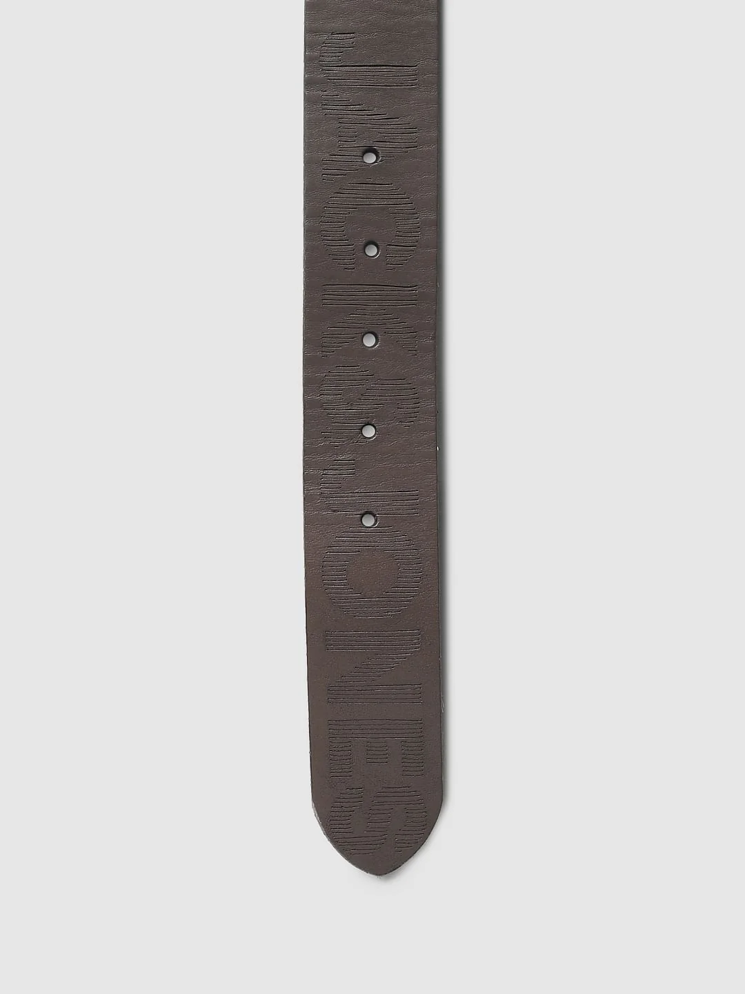 Brown Logo Print Leather Belt - Image 5