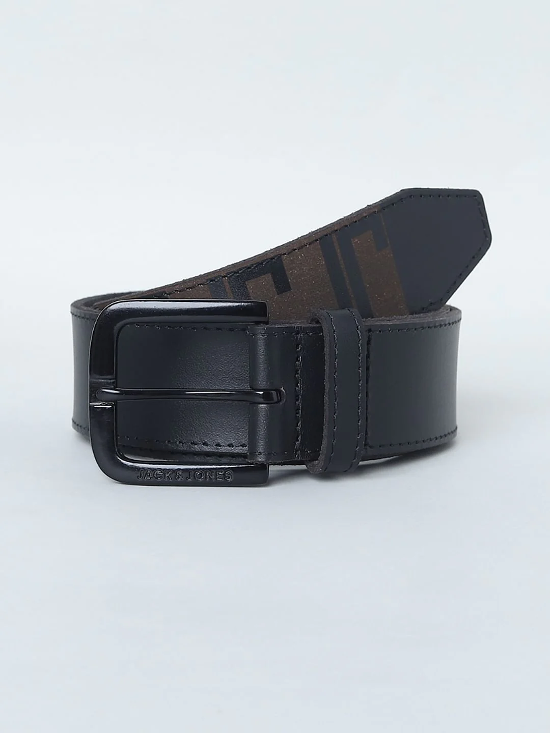 Black Printed Leather Belt - Image 2