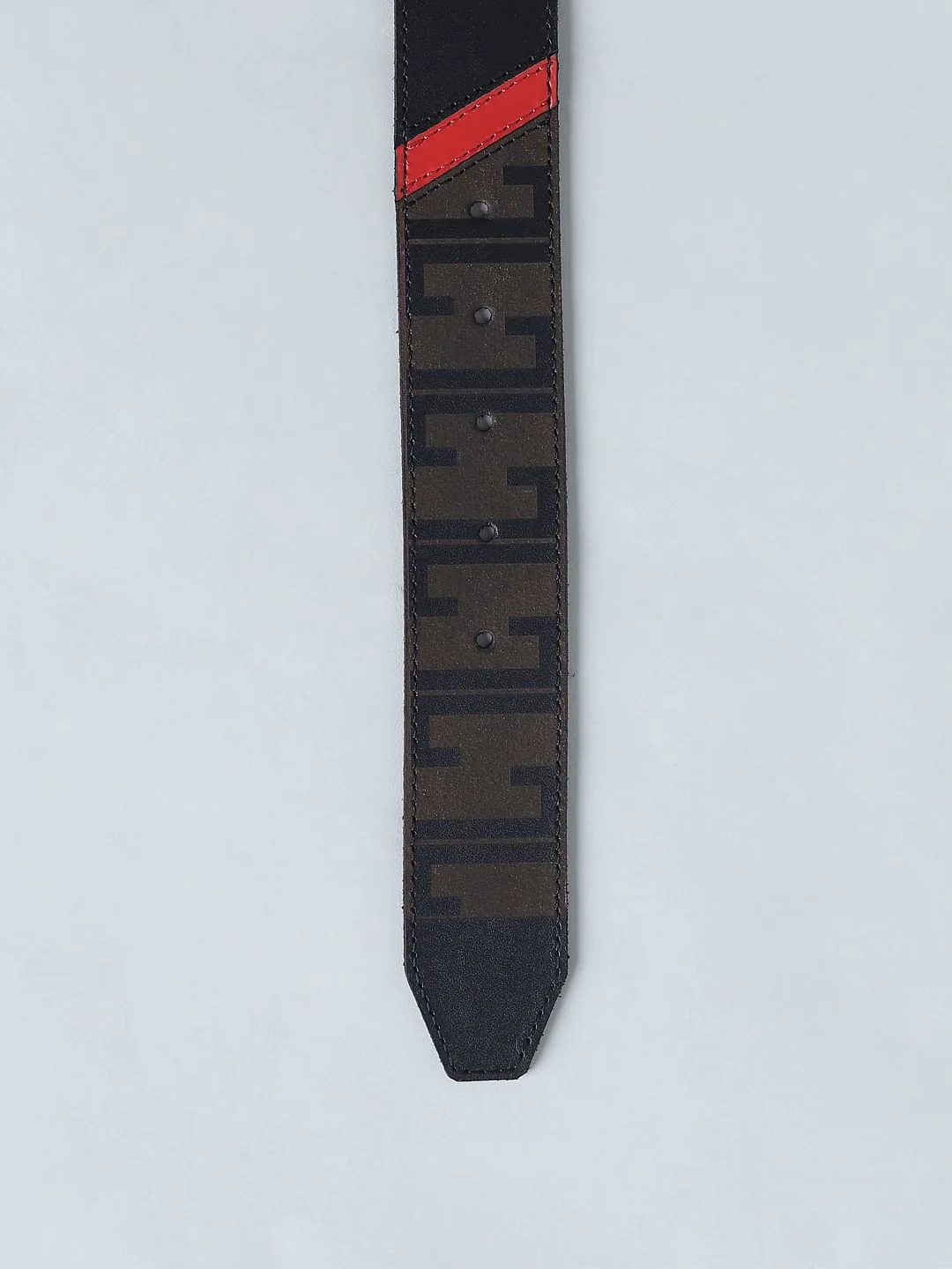 Black Printed Leather Belt - Image 5