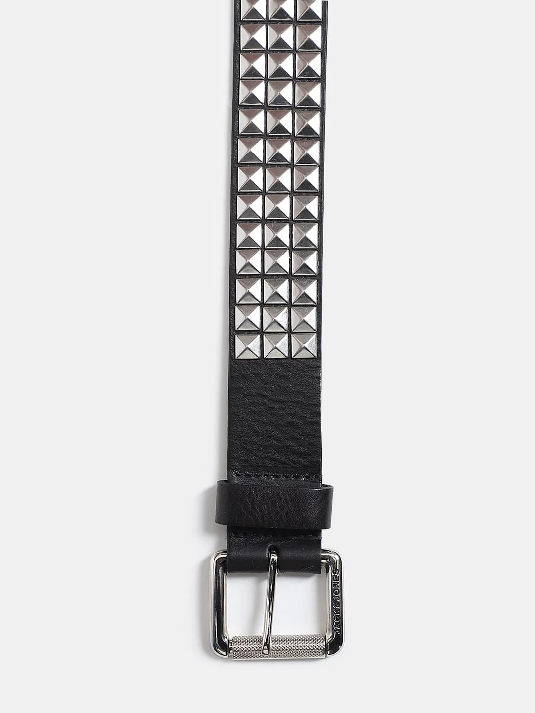 Black Studded Leather Belt - Image 3