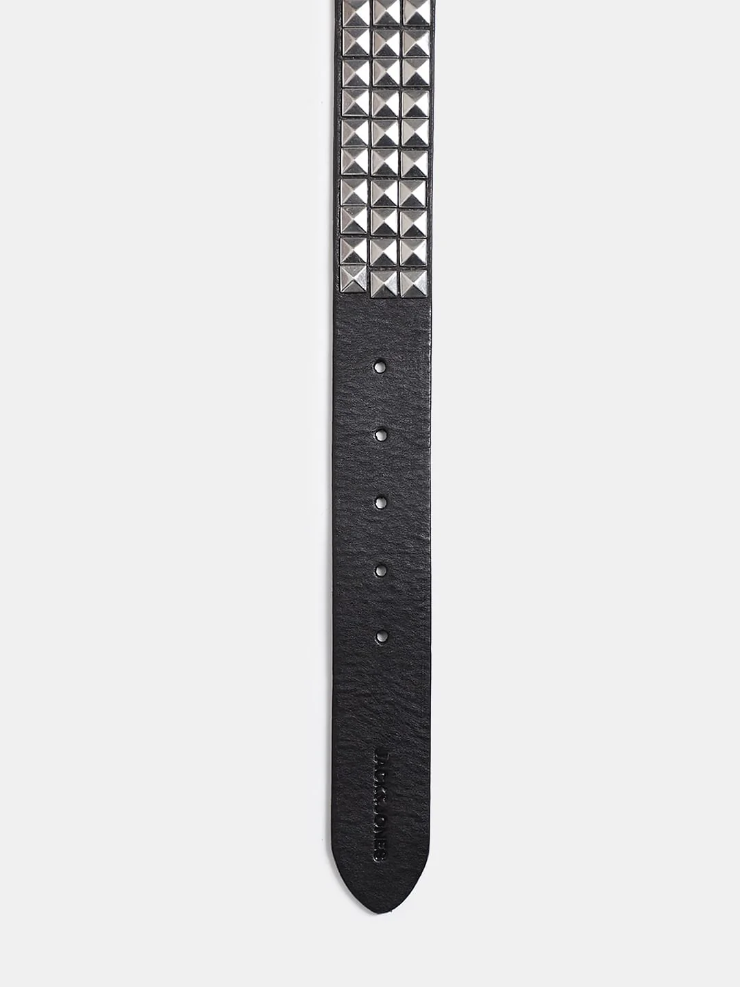 Black Studded Leather Belt - Image 4