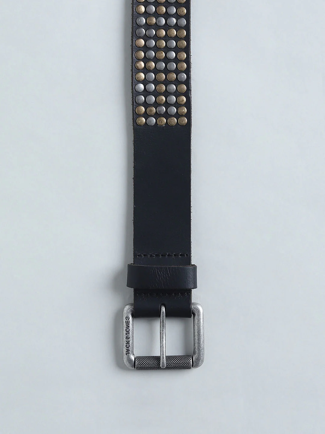 Black Studded Leather Belt - Image 4