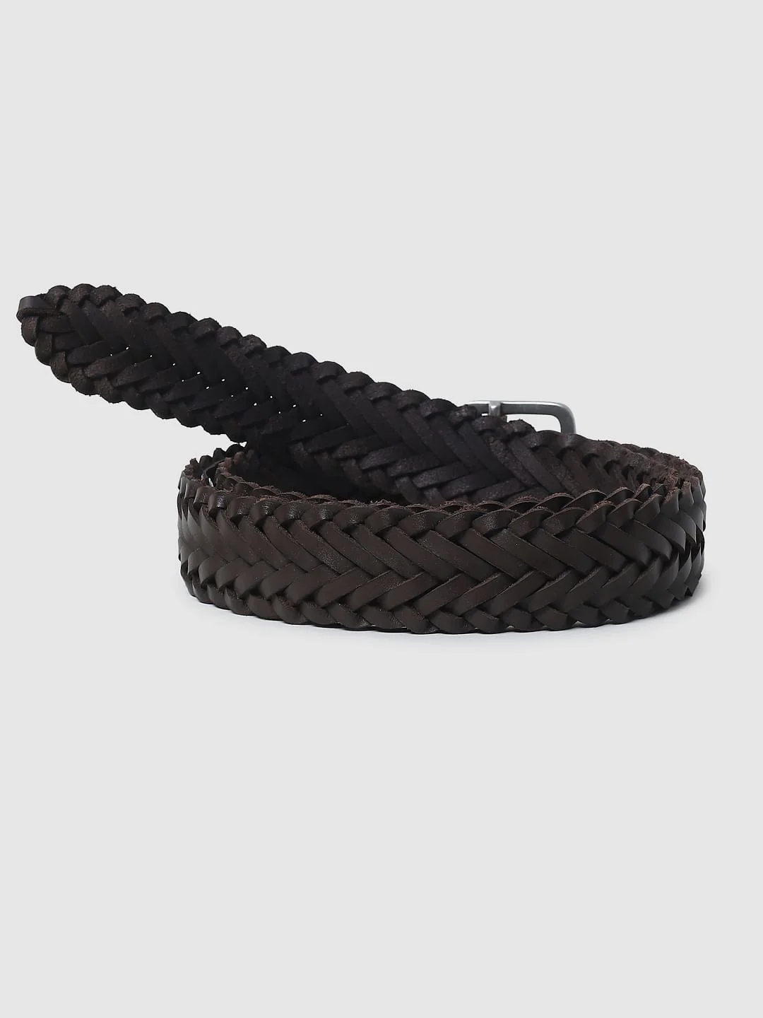 Brown Woven Leather Belt - Image 3