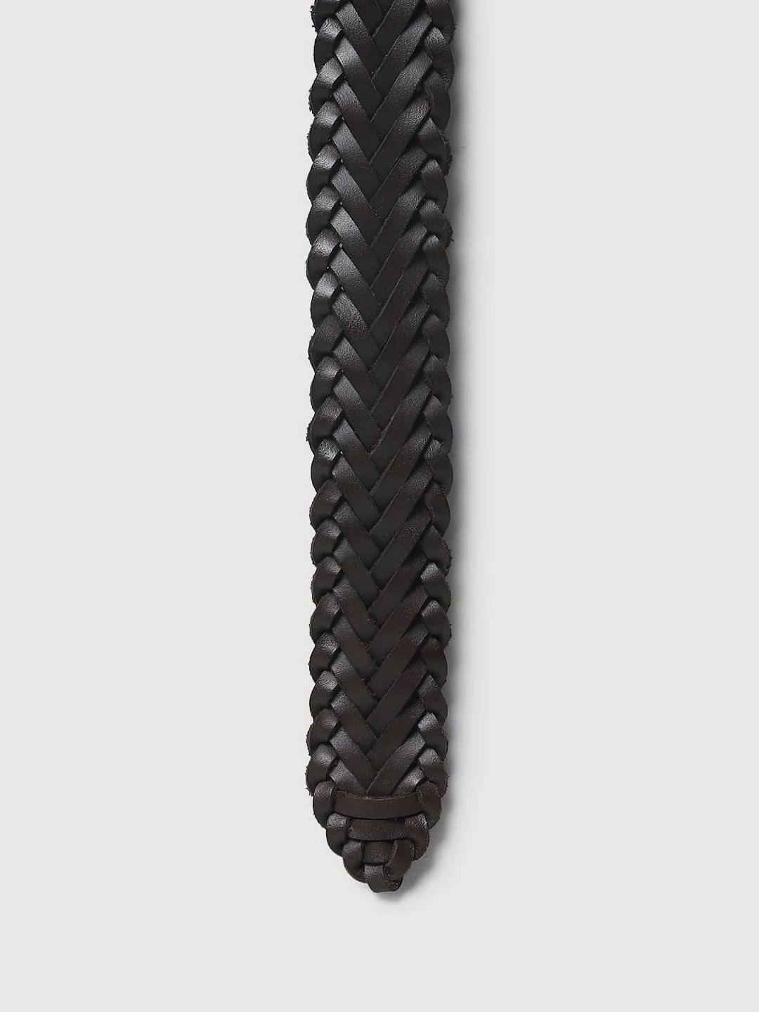 Brown Woven Leather Belt - Image 5
