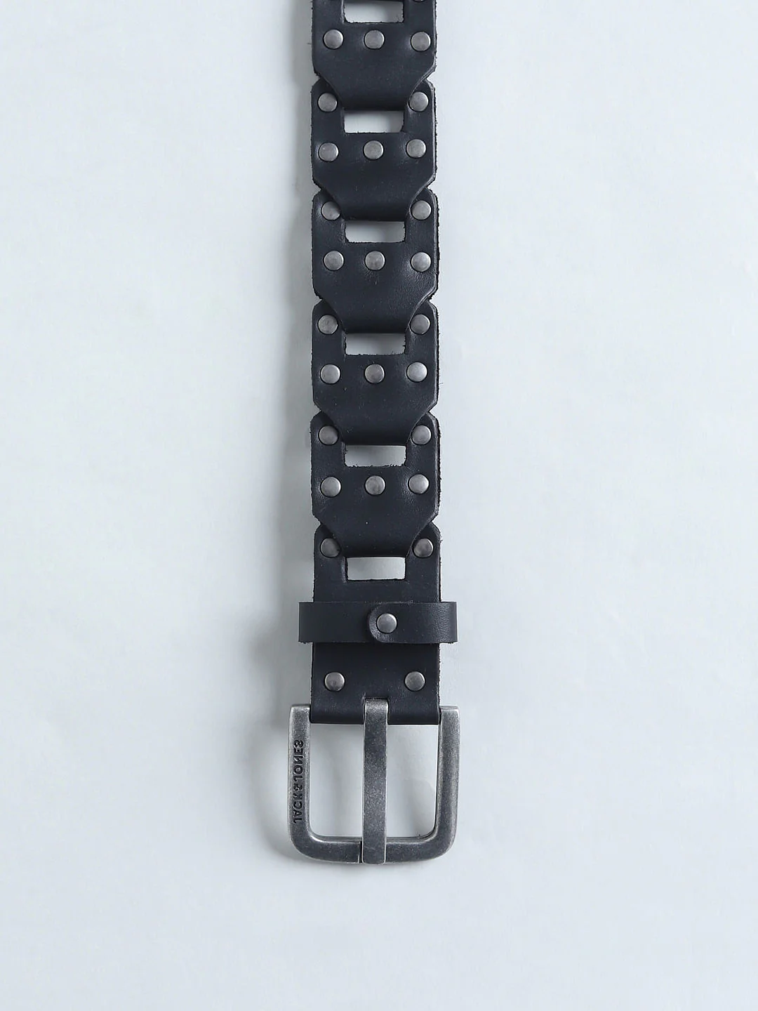 Black Studded Leather Belt - Image 4