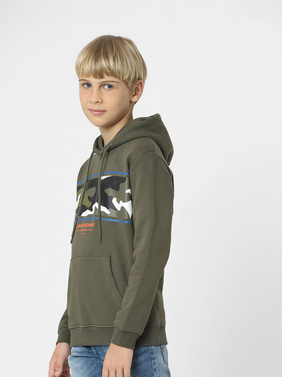 Boys Dark Green Camo Print Sweatshirt - Image 3