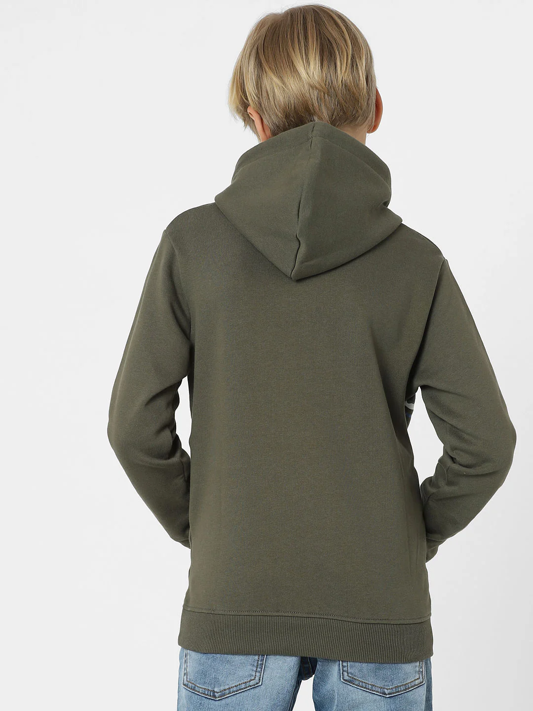 Boys Dark Green Camo Print Sweatshirt - Image 4