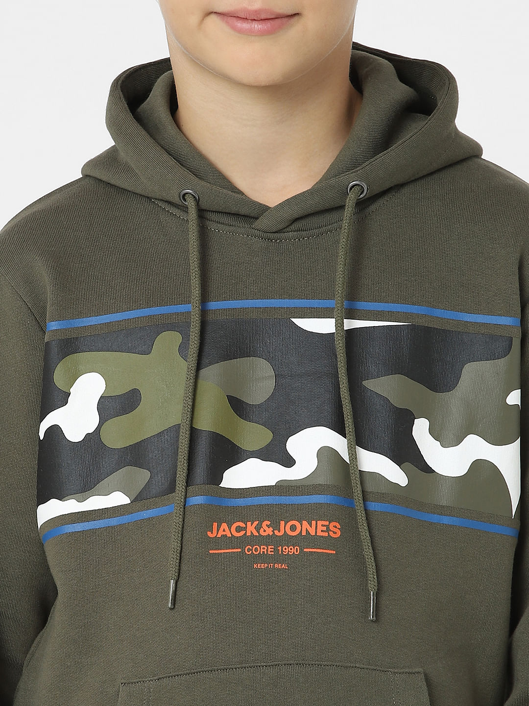 Boys Dark Green Camo Print Sweatshirt - Image 5