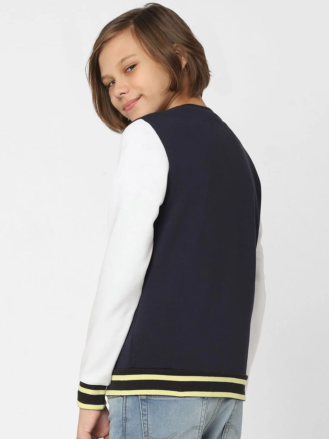 Boys Navy Blue Bomber Jacket - Image 4
