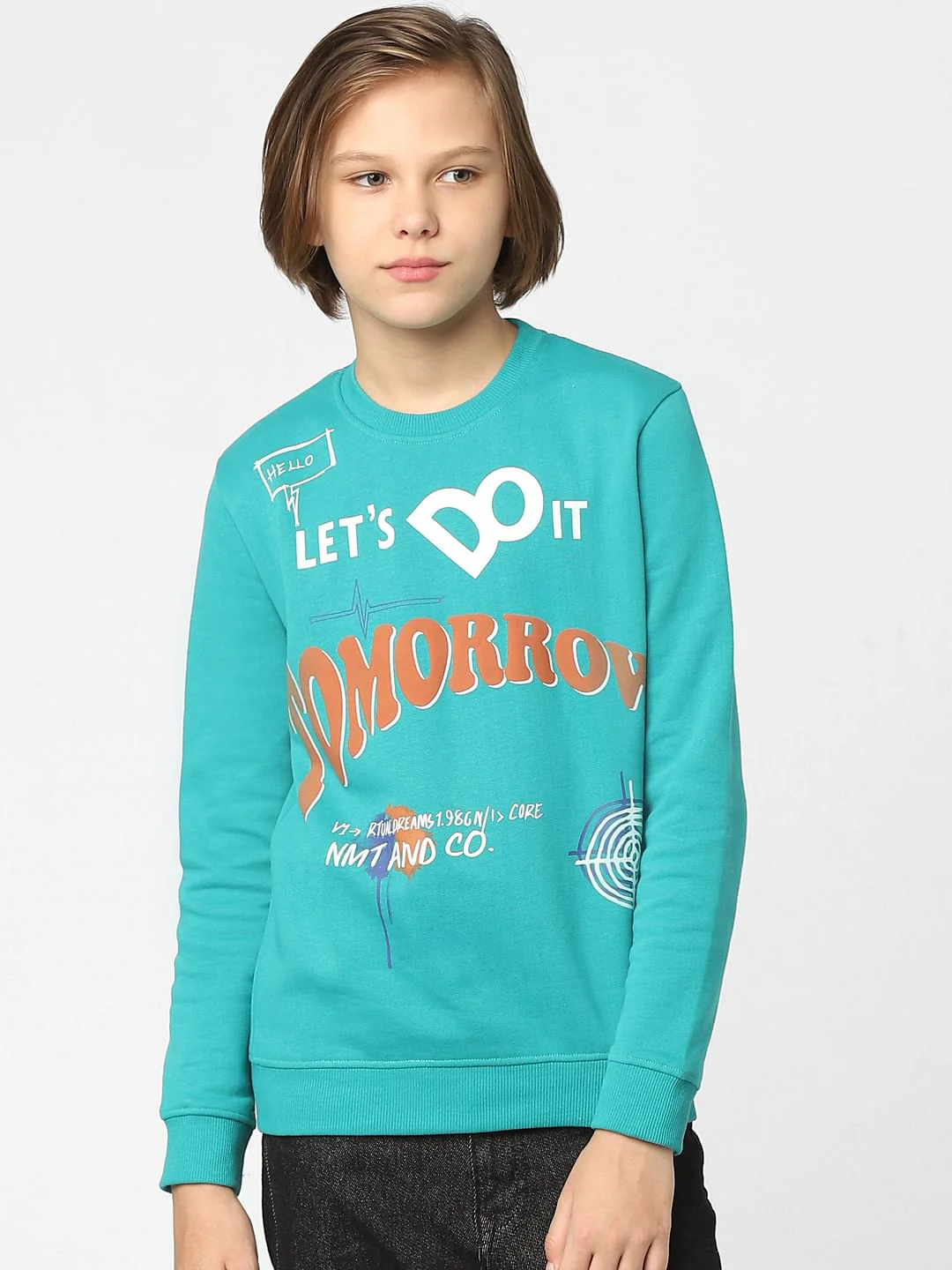 Boys Blue Typographic Print Sweatshirt - Image 2