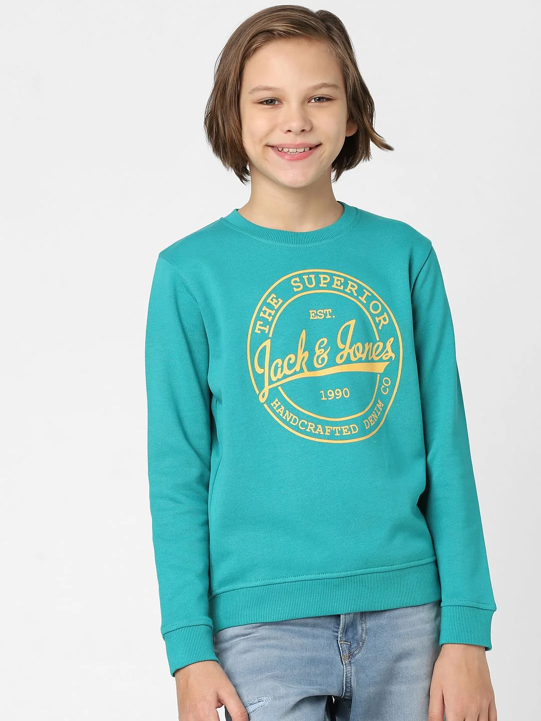Boys Blue Logo Print Sweatshirt - Image 2
