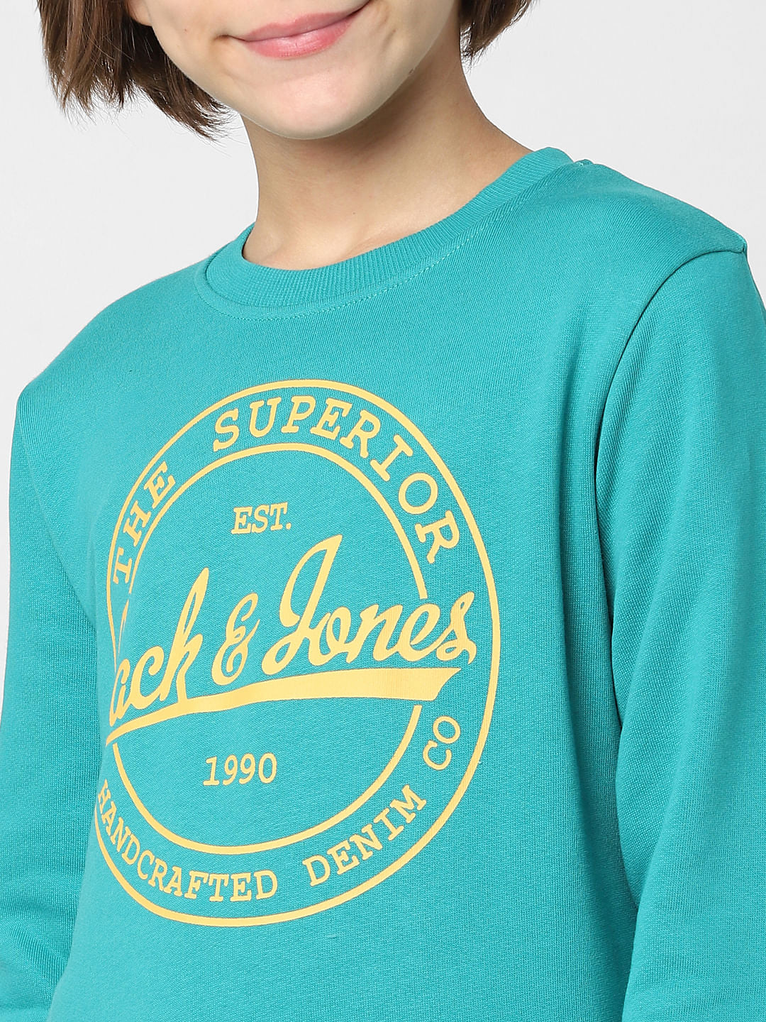 Boys Blue Logo Print Sweatshirt - Image 5