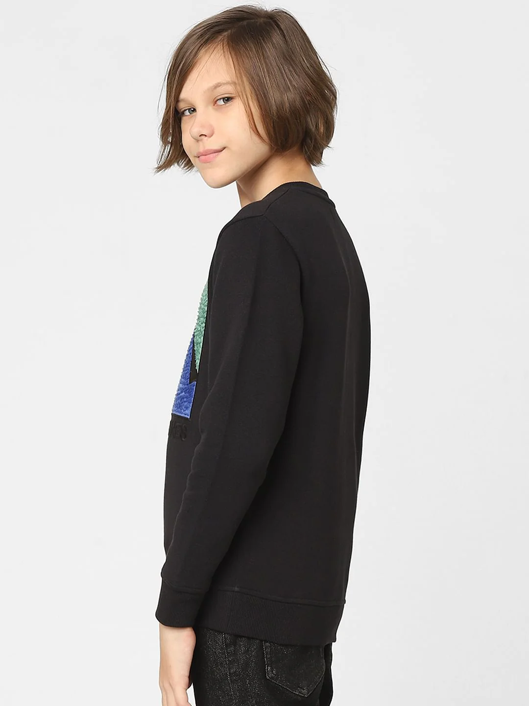 Boys Black Printed Sweatshirt - Image 3