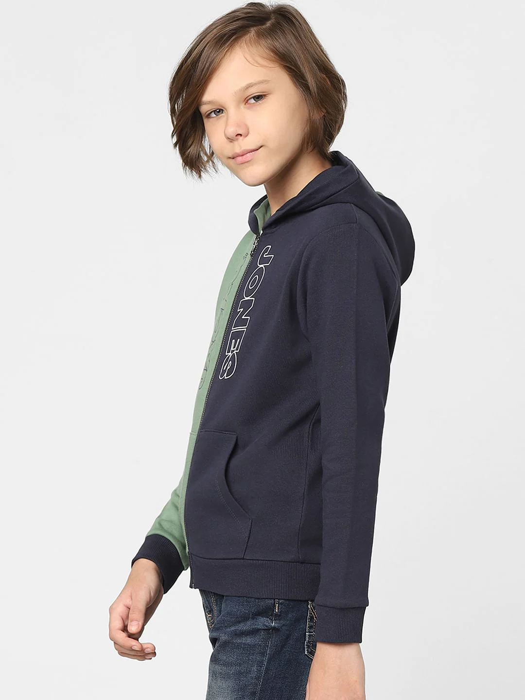 Boys Blue Colourblocked Zip-Up Sweatshirt - Image 3