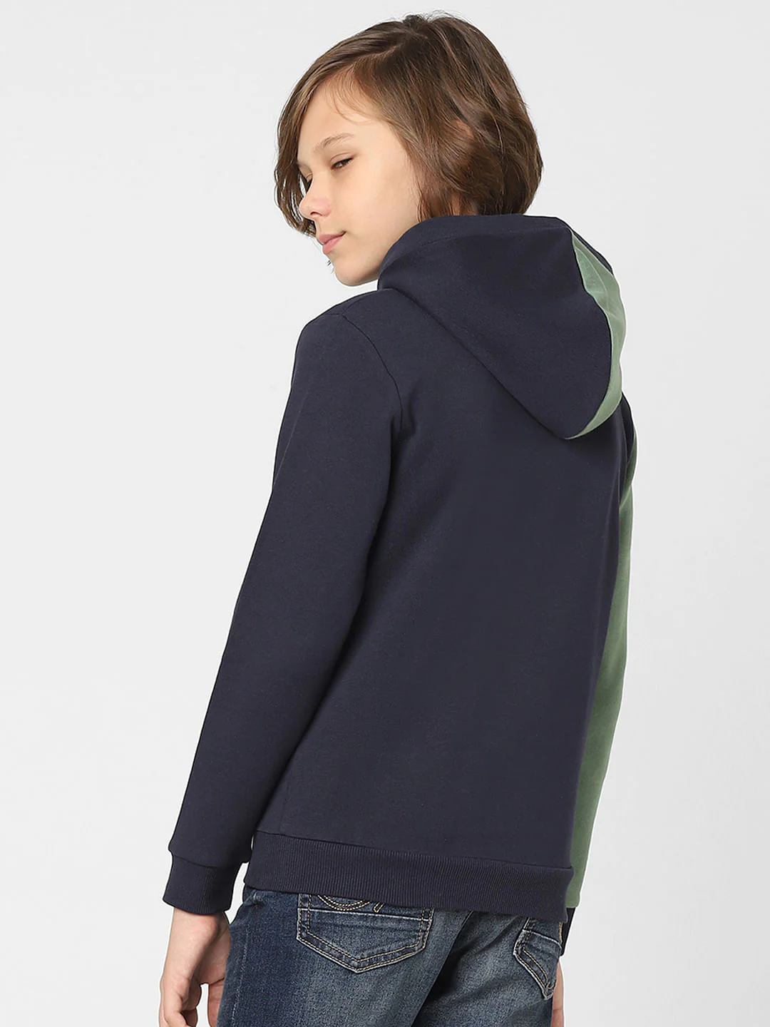 Boys Blue Colourblocked Zip-Up Sweatshirt - Image 4