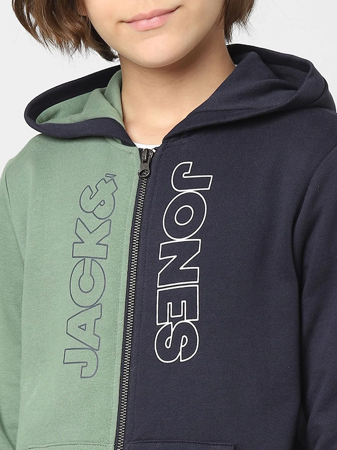 Boys Blue Colourblocked Zip-Up Sweatshirt - Image 5