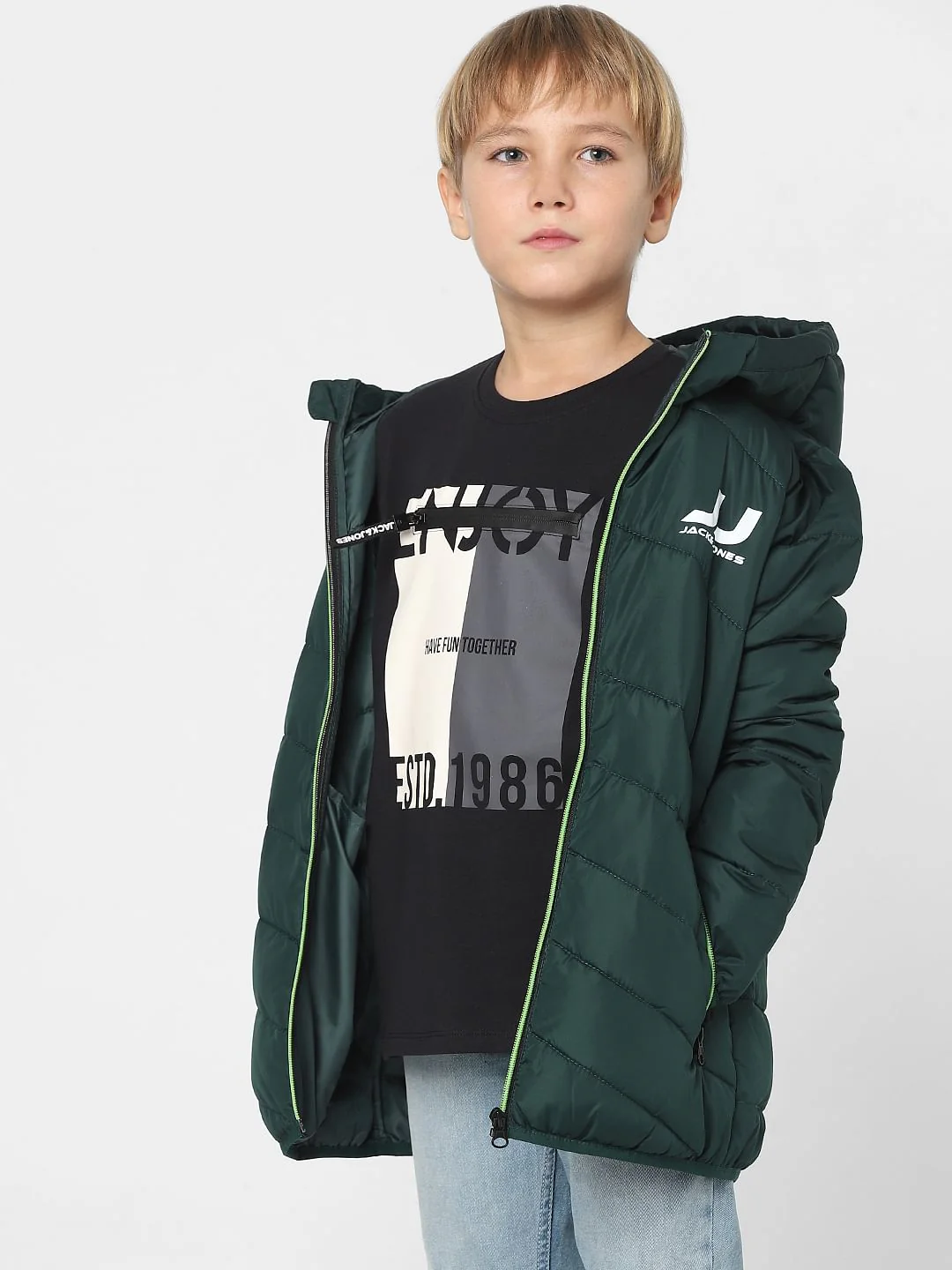 Boys Black Printed Full Sleeves T-shirt