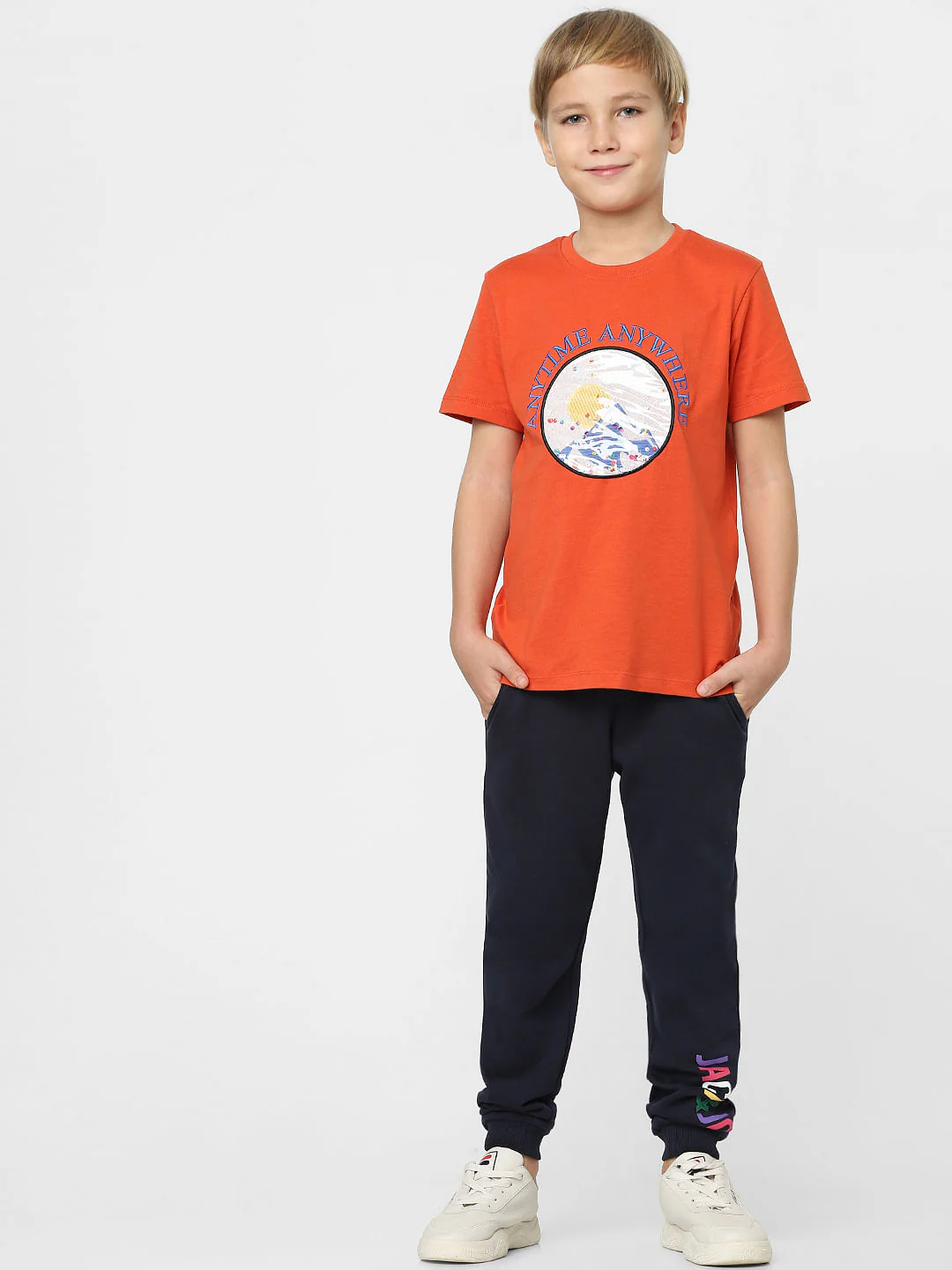 Boys Red Graphic Print Crew Neck T-shirt - Image 6
