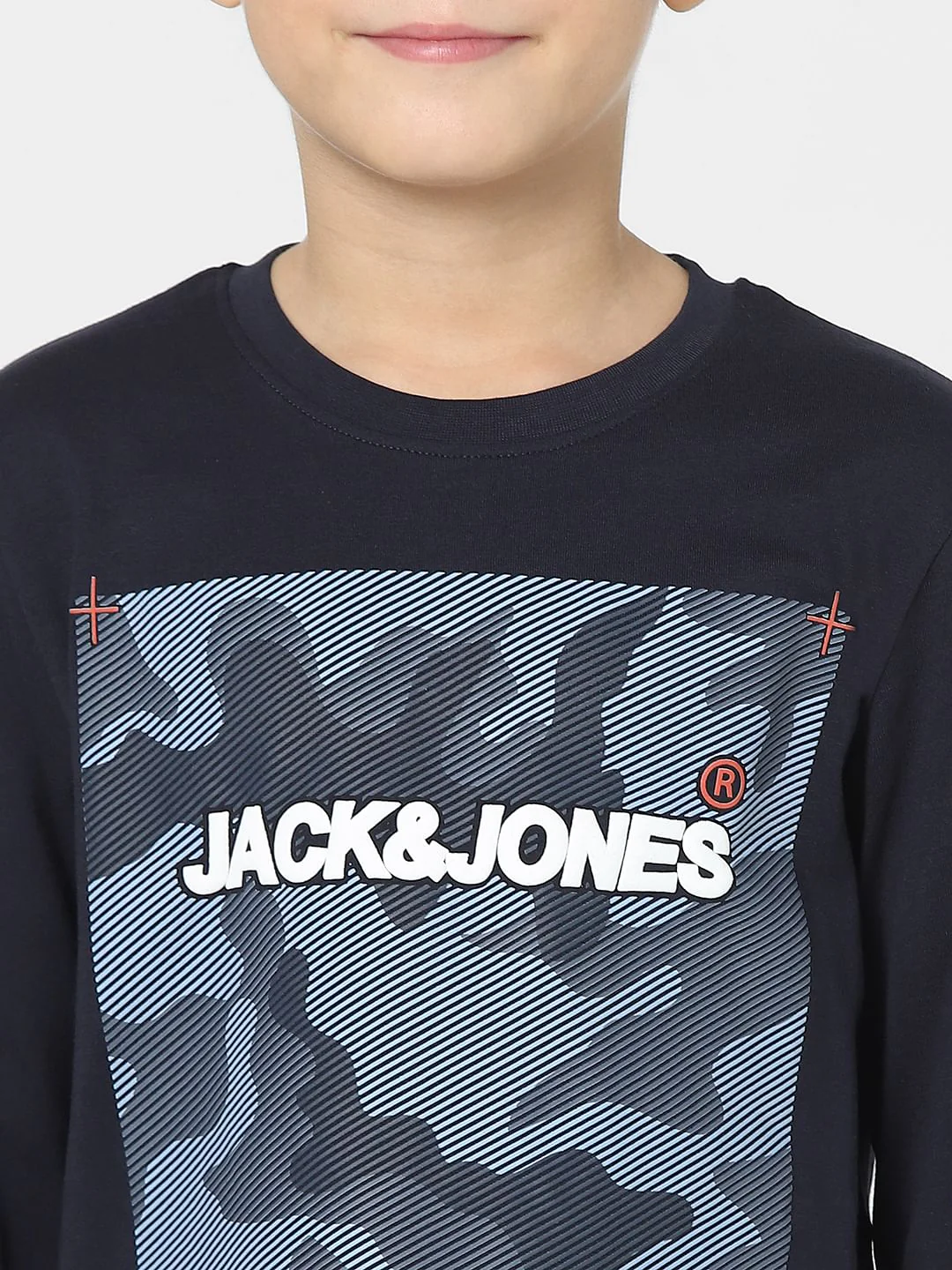 Boys Blue Camo Print Full Sleeves T-shirt - Image 5