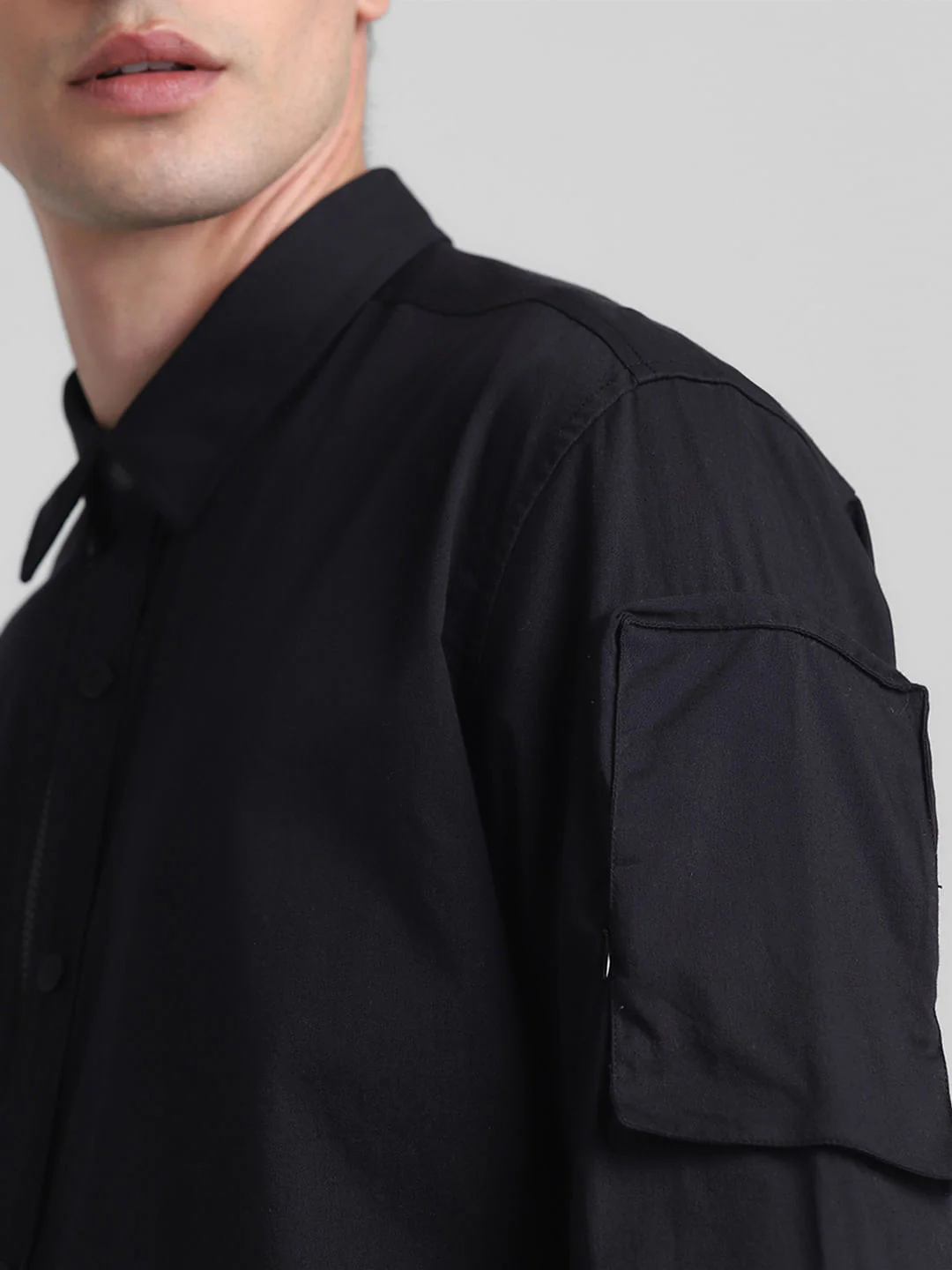Black Applique Detail Full Sleeves Shirt - Image 6