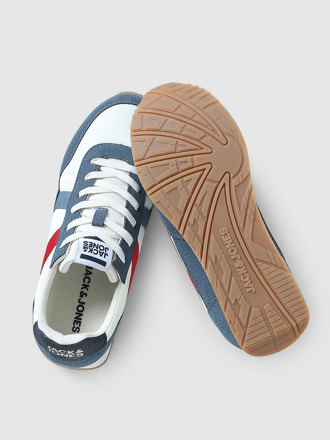 Blue Colourblocked Lace-Up Sneakers - Image 6
