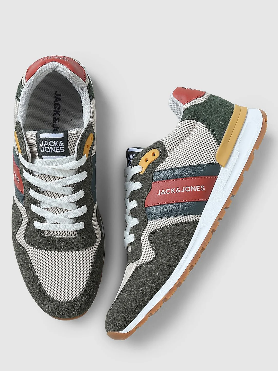 Olive Green Colourblocked Sneakers - Image 2