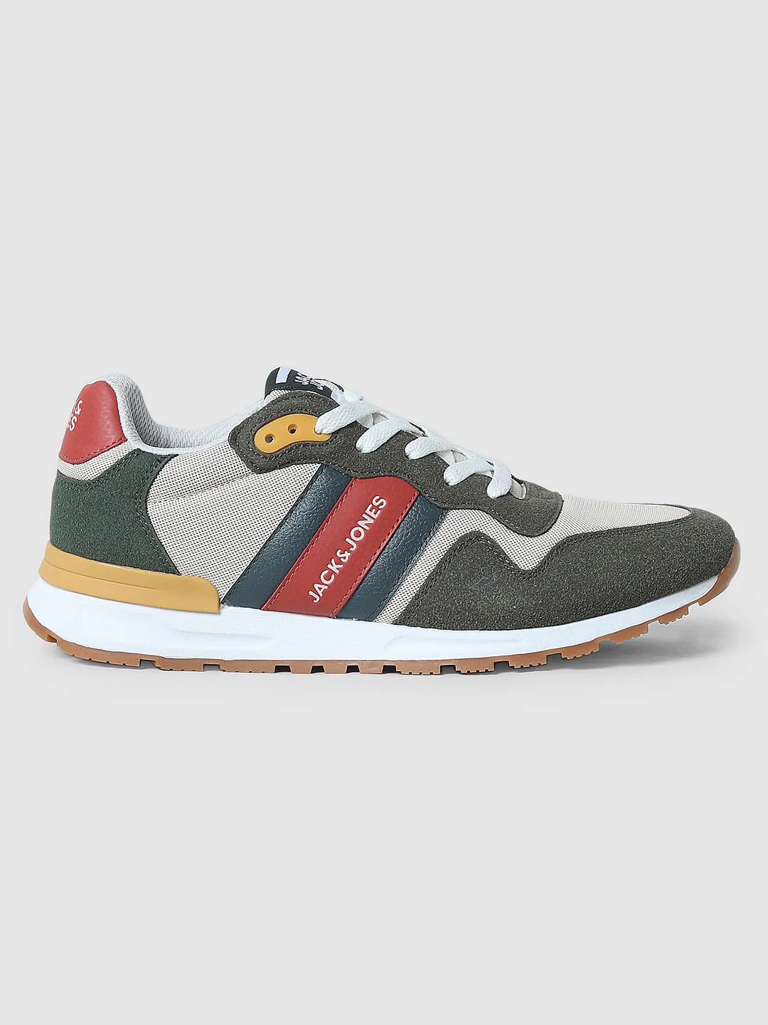 Olive Green Colourblocked Sneakers - Image 3